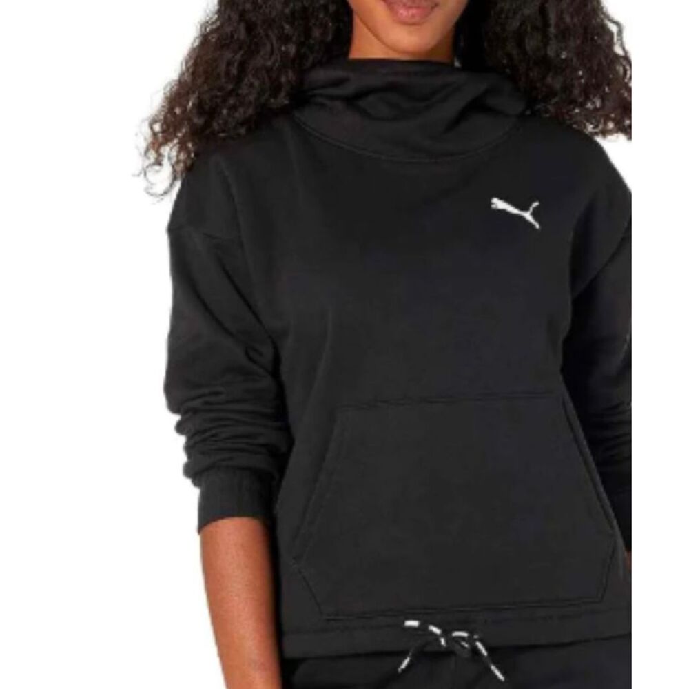 Puma Black Pullover Kangaroo Pocket Womens Hoodie US Small